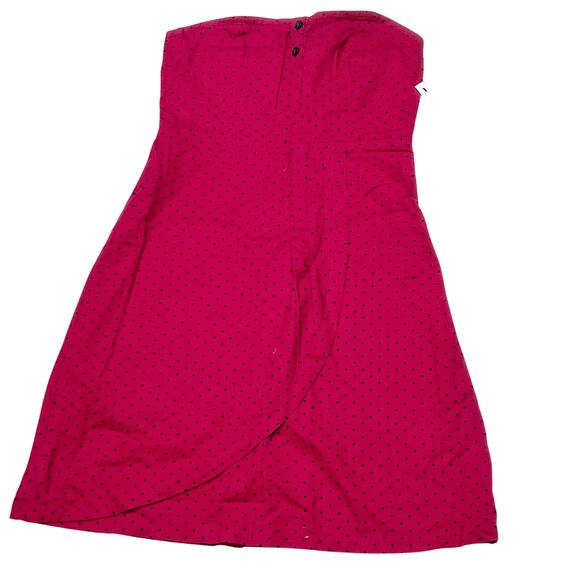 Vans Cherry Strapless Dress Junior XSmall Black Red Polka Dot Flare Midi New - Picture 1 of 7